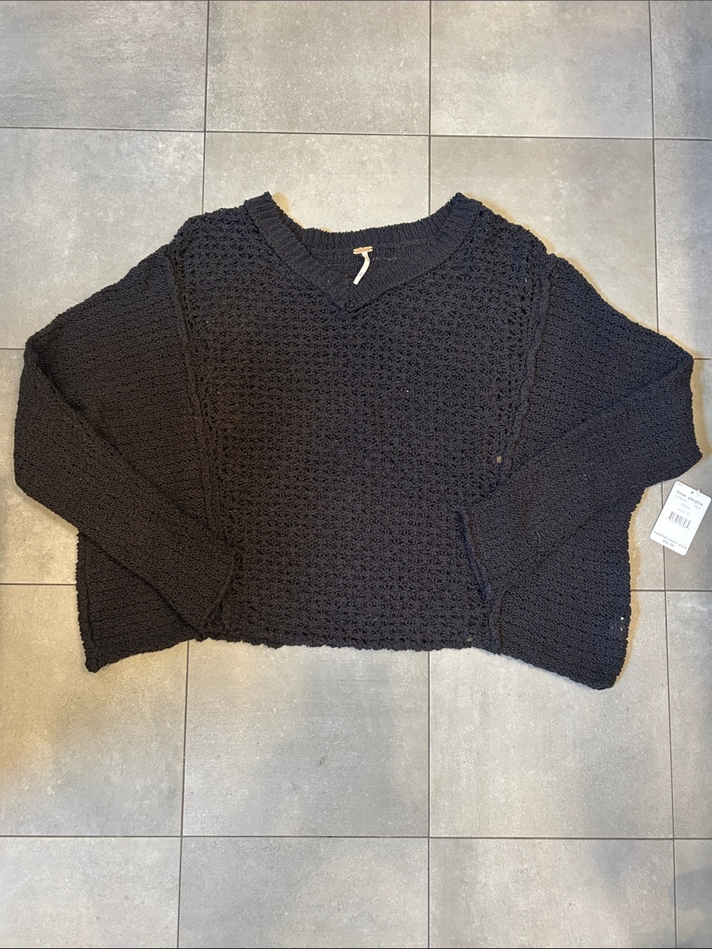 Free People Crocheted Cotton and Rayon Sweater